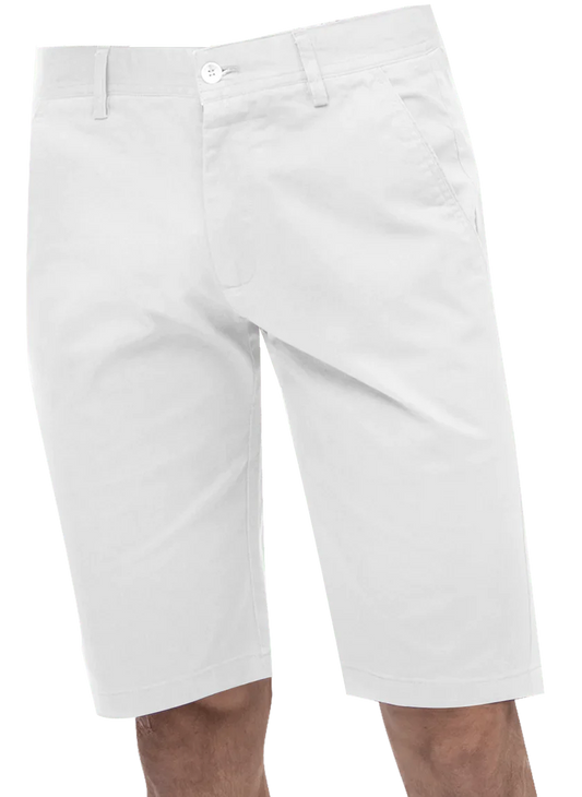 Kent & Park Mens Solid White Classic Fit Flat Front Shorts