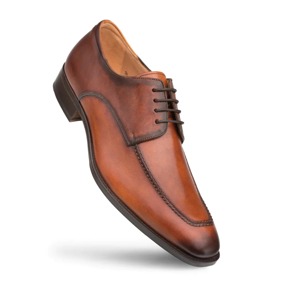 Mezlan Mens Solid Cognac Brown Lace-up Oxford Apron Toe Leather Dress Shoes