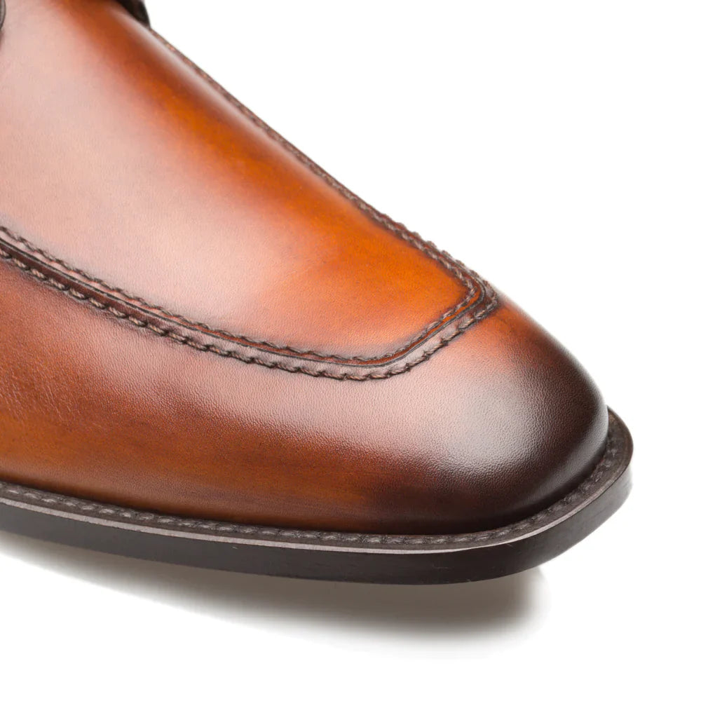 Mezlan Mens Solid Cognac Brown Lace-up Oxford Apron Toe Leather Dress Shoes