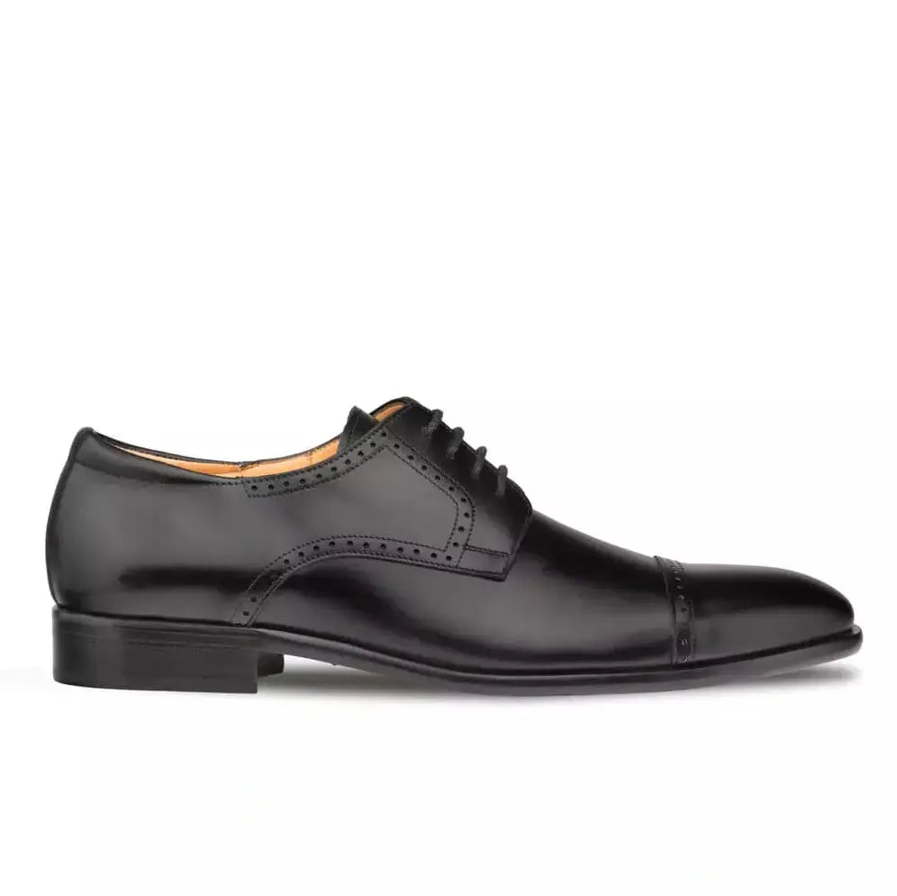 Mezlan Mens Black Lace-up Oxford Cap Toe Leather Dress Shoes