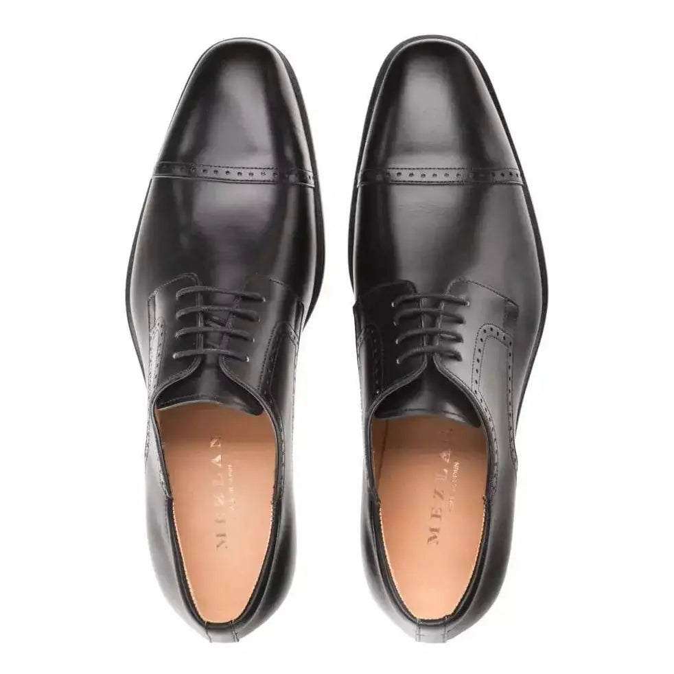 Mezlan Mens Black Lace-up Oxford Cap Toe Leather Dress Shoes