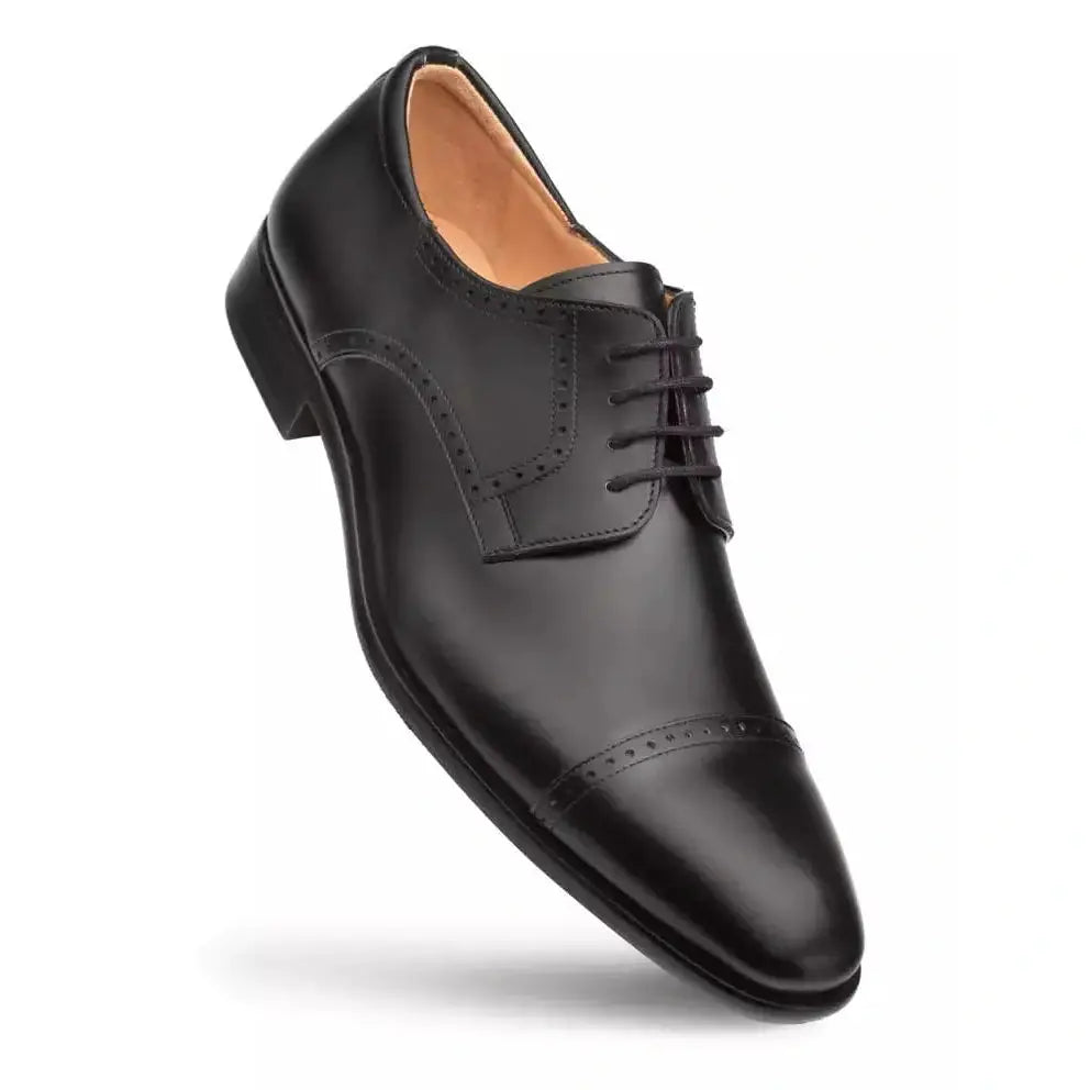 Mezlan Mens Black Lace-up Oxford Cap Toe Leather Dress Shoes