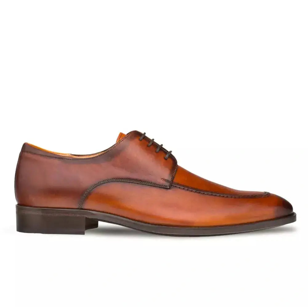 Mezlan Mens Solid Cognac Brown Lace-up Oxford Apron Toe Leather Dress Shoes