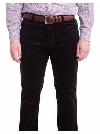 Mens Modern Fit Solid Purple Corduroy Five Pocket Cotton Jean Pants